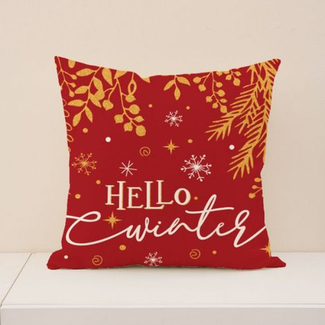 Housse Coussin Noel 45x45 Lot de 4 Housse Coussin,Imprimé sapin de Nol rouge,Décoratif Taie d'oreiller pour Decoration Noel (1/5)