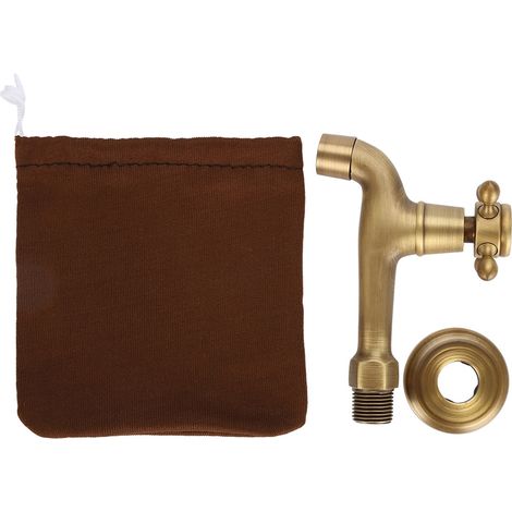 Nastro singolo per acqua fredda con rubinetto in ottone massiccio vintage montato a parete per piscina per lavello da cucina (lungo) (1/5)