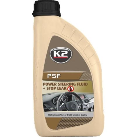 K2 PSF Stop Leak Stopper - Synthetische Servolenkungsflüssigkeit mit Dichtmittel, beseitigt Lecks, Kompatibelmit alten und modernen Systemen, 1L