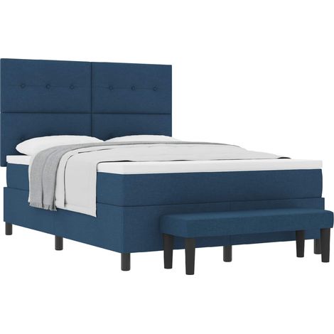 Maison Exclusive - Boxspringbett mit Kopfteil Blau 160 x 200 cm S