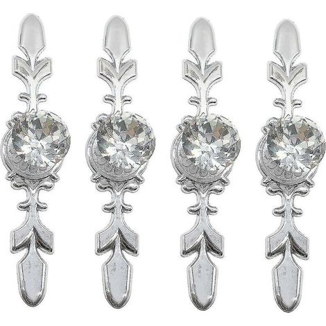 Ensemble de 4 poignées de porte en cristal, poignées de meuble, poignées de tiroir en cristal diamant, boutons de porte de meuble, ferrures de meubles (170 mm) (1/5)