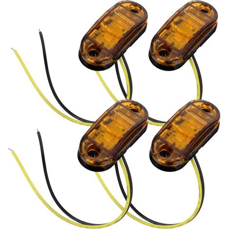 4 Pièces Lampe De Marqueur Latérale Led Pour Remorque 12V Feu De Position Orange Étanche Feu Latéral Pour Camion Installation Facile Sans Outils (1/5)