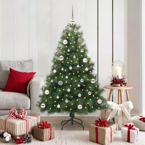 vidaXL Artificial Christmas Tree with 150 LEDs Green 150 cm PE and PVC (1/5)