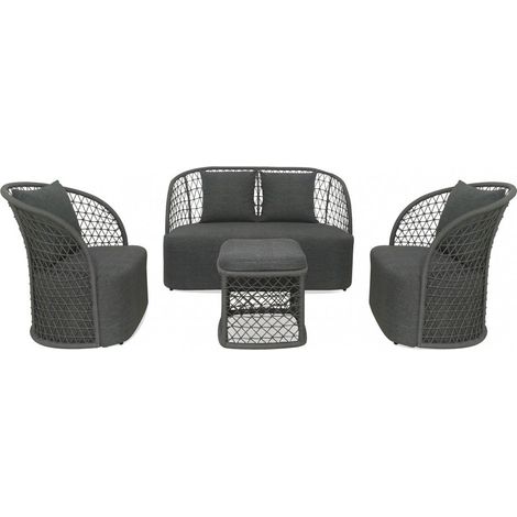 Salotto da giardino con struttura in alluminio e rivestimento in corda Nido Urban