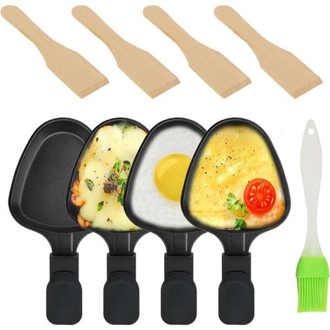 Poêlons Raclette Triangulaires Spatules Bois Plaques Antiadhésives Mini Appareil Fromage Accessoires Raclette Table Party (1/5)