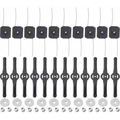 Kit 50 pièces : têtes de coupe simple fil, lames plastiques, écrous et rondelles pour débroussailleuse lithium (1/5)