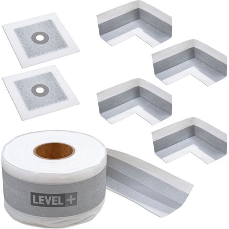 LEVEL+ Bandset Dusche Balkon Dichtband Dichtbahn Duschelement Ecken Profi SET EZ1 (1/5)