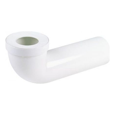 Nicoll – Pipe longue pour WC 100 mm – Longueur 350 mm – PVC blanc avec joint élastomère – Raccordement à angle 90° - 1pipunic