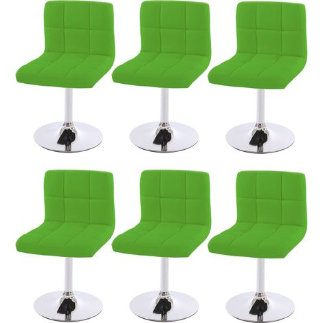 Set 6x sedie lounge girevole elegante imbottita Kavala ecopelle 44x43x76cm verde