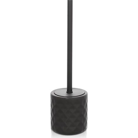 Scopino wc nero da appoggio in ceramica Cristal (1/5)