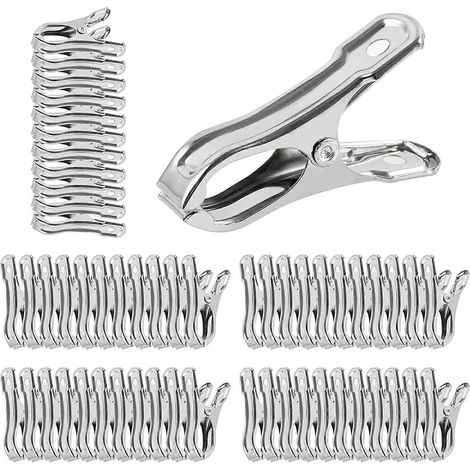 Packung mit 60 Gartenclips, Gewächshausclips aus Edelstahl, Clips für Gewächshausnetze, ausgezeichneter Halt.