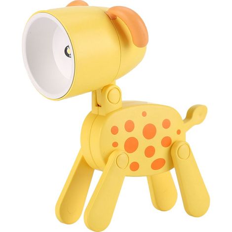 Mini veilleuse chien, lampe de table miniature créative pour animaux de compagnie, lampe de bureau LED mignonne avec animaux de dessin animé, veilleuse chiot réglable, jaune (1/5)