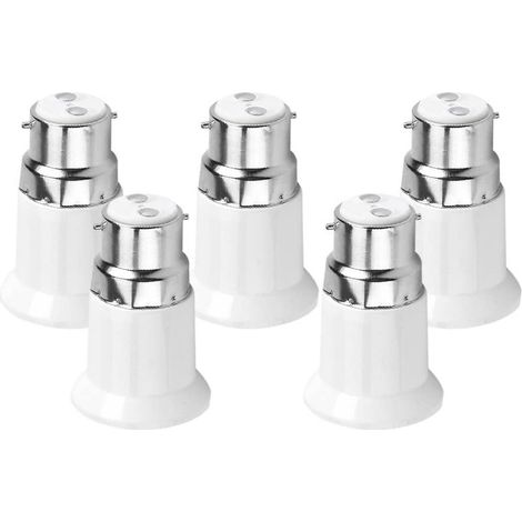 Adaptador convertidor de casquillo B22 macho a E27 hembra, 5 guías para la base de la bombilla, sin riesgo de incendio. (1/5)