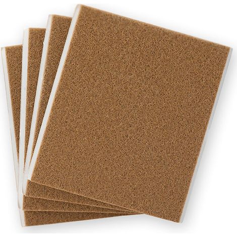 Pack de 4 feutres synthétiques adhésifs marron 100x85mm Plasfix INOFIX (1/3)