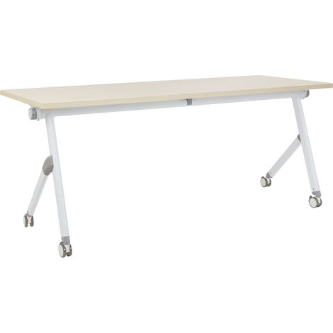 Zusammenklappbarer Schreibtisch BENDI Hellbraun 180 cm 60 cm mit Rädern