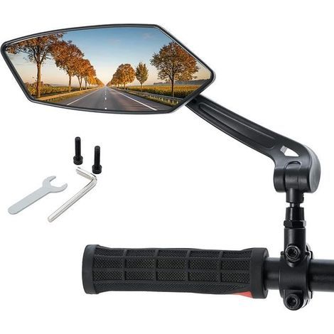 Rétroviseur vélo - Universelle - Réglable 360° - Haute qualité - Noir (1/4)