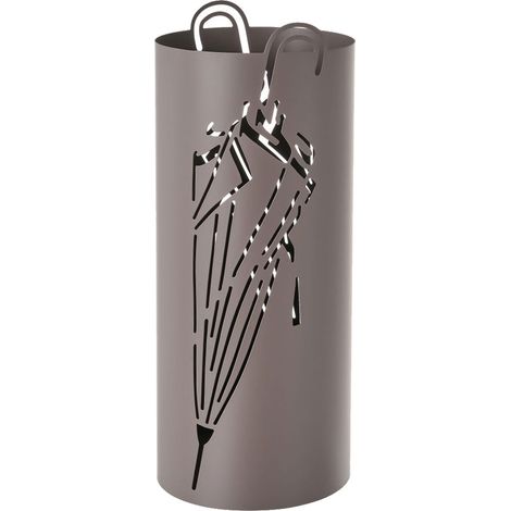 Porte-parapluies taupe en métal 48.5 cm