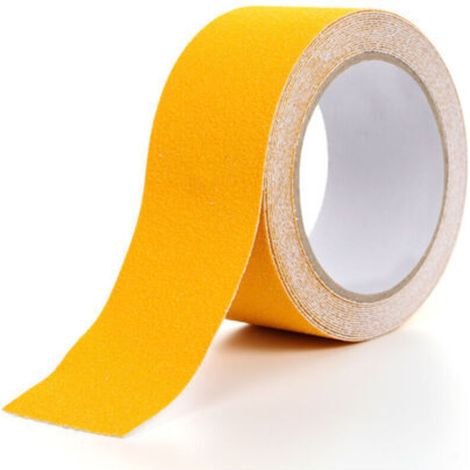 Gelbes PVC-Antirutschband 5 m x 5 cm – Ideal für Treppenstufen, Fußböden und Gefahrenbereiche – Stark haftend und einfach anzubringen (1/5)