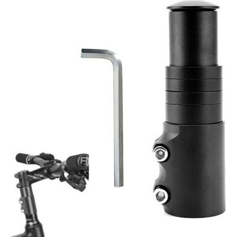 Rehausse Potence de Guidon, Rehausse Potence VTT, Extenseur Potences Vélo, Bicyclette Étendre Riser Adaptateur, Convient aux VTT et Vélos de Route, avec Clé Hexagonale, Noir (1/5)