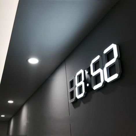 Salon moderne horloge murale mode créatif horloge personnalité stéréo 3D simple calendrier calendrier numérique LED horloge électron-Ywey (1/4)