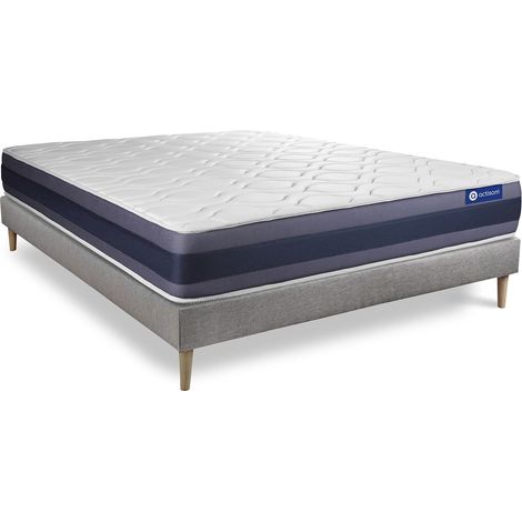 Actiflex morpho matratze 180x210cm + Bettgestell mit lattenrost - Dicke : 24cm - Taschenfederkern und Memory-schaum - H3