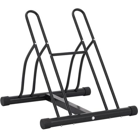 Support à vélos autoportant sur pied, pouvant accueillir deux vélos en acier. (1/5)