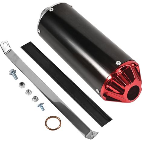 Silencieux d'échappement arrière universel pour moto - 28 mm - En acier inoxydable - Avec joint de serrage - Pour 50 cc, 70 cc, 90 cc, 110 cc, 125 cc, ATV, Dirt Pit, Quad Bike, Motocross (1/5)