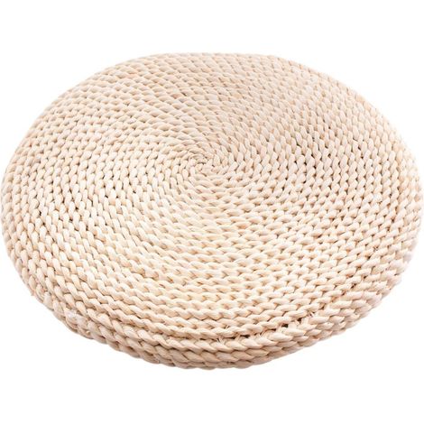 Coussin rond en feuilles de maïs, diam. 40 cm, lot de 3