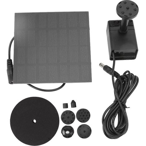 Kit de pompe à eau solaire à monter soi-même, pompe de fontaine solaire écologique avec 6 buses, convient aux bains d'oiseaux, aux jardins et aux aquariums. (1/4)