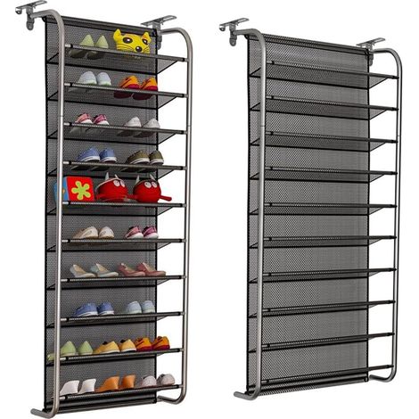 Étagère à Chaussures, Organisateur de Chaussures, à 10 Niveaux Support à Chaussures Suspendu à la Porte (1/5)