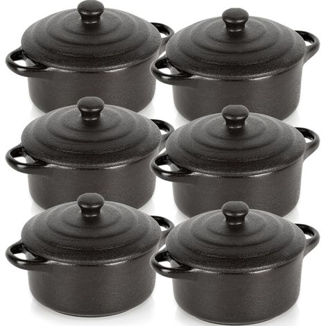 Bols de porcelana para hornear con tapa, 150 ml, 6 unidades. (1/5)