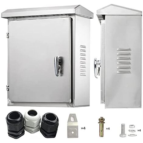 Coffret Electrique Etanche Exterieur,Boite Etanche Electrique Exterieur avec Serrure,Armoire en Acier Inoxydable avec Panneau Isolant - Applicable à Intérieures et Extérieures300x250x140mm (1/5)