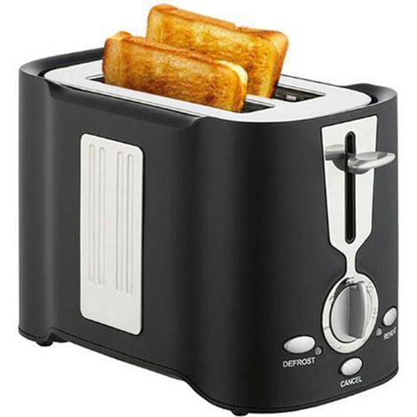 Grille-pain multifonctionnel en alliage, 2 tranches, avec plateau amovible, idéal pour le petit-déjeuner. Prise européenne 220-240 V, 800 W. (1/5)