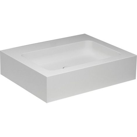 Lavabo in ghisa minerale EDITION 300 senza foro rubinetto 650 x 155 x 525 mm bianco alpino KEUCO