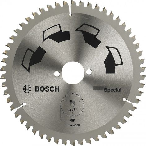 Bosch – Lame de scie circulaire 190mm – Pour bois, métal non ferreux et plastique – 54 dents – Accessoire scie circulaire