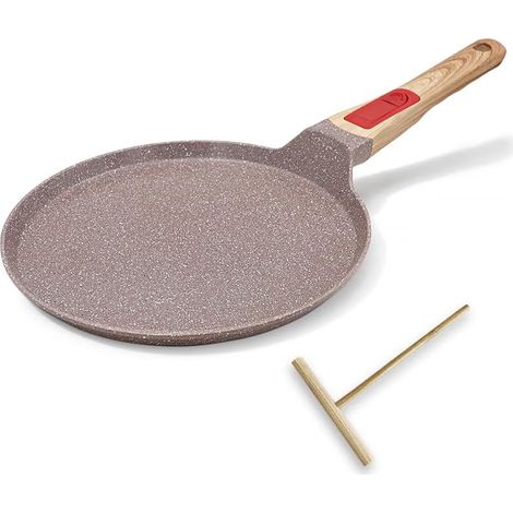 Poêle à crêpes 20 cm en céramique marron noir