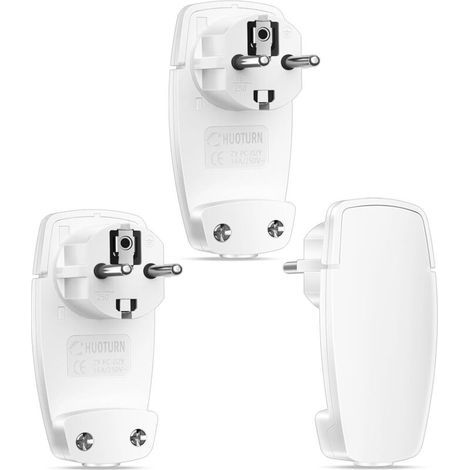 3 Pièces Prise Extra Plate Fiche Plate Blanche - avec Poignée Rabattable, Fiches Schuko pour Câbles avec Section de Câble 1,5 mm² Prise Européenne Accueil IP20 250 V (16A) (1/5)