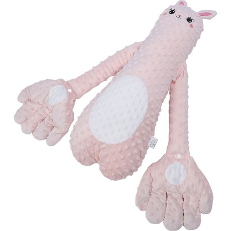 Oreiller apaisant pour bébé, garni de haricots rouges, en tissu doux et mignon, motif lapin, peluche apaisante et ergonomique pour nourrisson. (1/5)