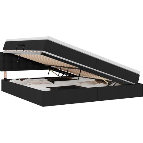 Maison Exclusive - LED-Speicherbett mit Matratze Schwarz 200 x 20