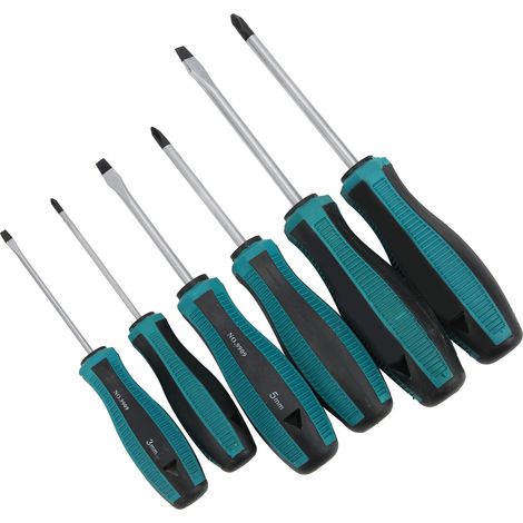 6-teiliges Set Kreuzschlitzschraubendreher, gerader Schraubendreher, magnetische Spitze mit Aufbewahrungstasche, hohe Härte (1/5)