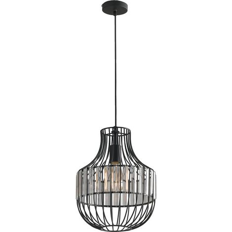 Fan Europe OPIUM Plafonnier Suspendu Wire Frame Noir 30x36.4cm (1/2)