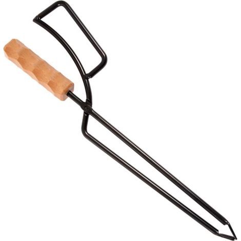 aus Eisen und Holz mit Dickem Griff Feuerzange zum Sicheren (1/5)