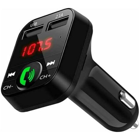 Transmetteur FM Bluetooth - Mains Libres, pour Voiture et Camion, Bluetooth Lecteur de Musique V5.0 + EDR, Adaptateur Radio Récepteur FM