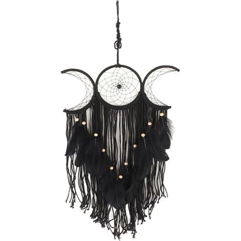 Attrape-rêves tissé à la main, décoration murale minimaliste pour salon, bureau, café, chambre, noir (1/5)
