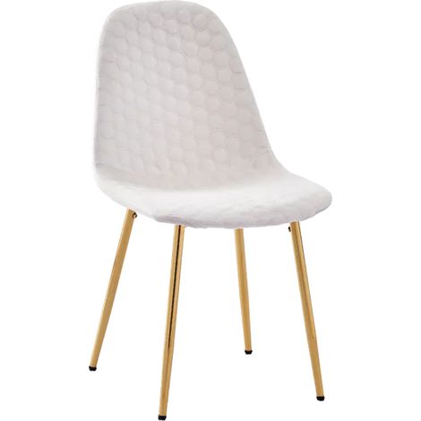 Lot de 6 chaises Scandinave ALVEOLE Gold - Beige (1/3)
