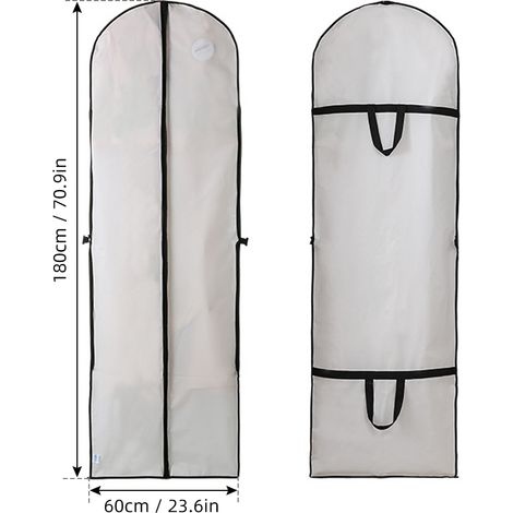 Housse de robe de mariée, sac de rangement pour vêtements, pliable, résistant à l'humidité et à la poussière, lavable, Long (1/5)
