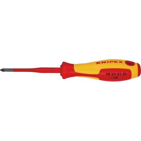 Draper 72455 KNIPEX 98 25 01 SL VDE Insulated Pozidriv Screwdriver, PZ1 x 80mm - Slim