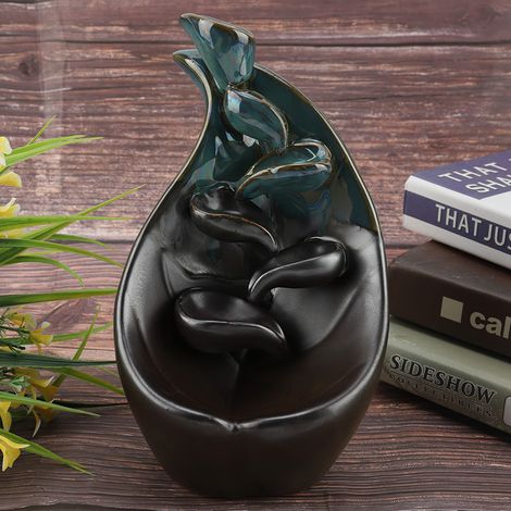 Porte-encens en céramique, brûleur d'encens à reflux, ornement décoratif (1/5)