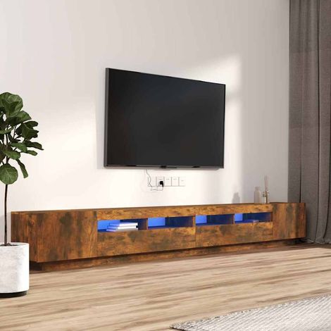 Ensemble de meubles TV avec lumières LED 3 pcs pour Salon - Armoire TV Chêne fumé BV522540 - BonneVie (1/5)