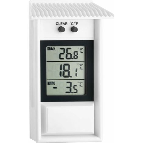 Termómetro digital Maxima-Minima, resistente a la intemperie, apto para uso interior y exterior, color blanco (1/5)